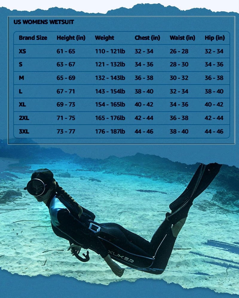 XUKER Wetsuit Women, 2mm Neoprene Long Sleeve Full Body Back Zip Wet Suit in Cold Water for Diving Surfing Snorkeling Kayaking Swimming Scuba Water Sports - Image 5